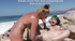Green-haired ponytailed teen gets oiled and her butthole fisted till prolapse at the ocean
