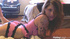 Dotted pink nightgown babe masturbating on a webcam