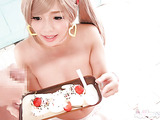Japanese teen needs some add-on for dessert
