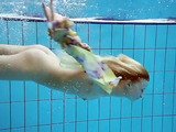 Blonde russian teenager underwater