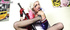 Naughty Harley Quinn cosplayer plays tricks and teases