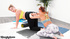 Yoga practice and lesbian sex between two MILFs