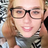 POV nerdy girl with glasses gives a great blowjob
