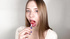 Solo Russian teen simulates oral sex while playing with lollipop