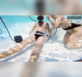 Hungarian swimming pool teen sucks dick