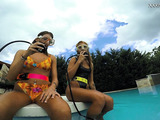 Perfect beautiful underwater teens showing big pussy