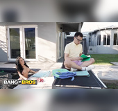 Big tits stepmom pussy eating with stepson