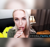 Ukrainian sexy daughter deep throated with monster cock