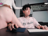 Russian exclusive naked girl masturbates near table