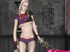 Incendiary blonde in purple lingeria
