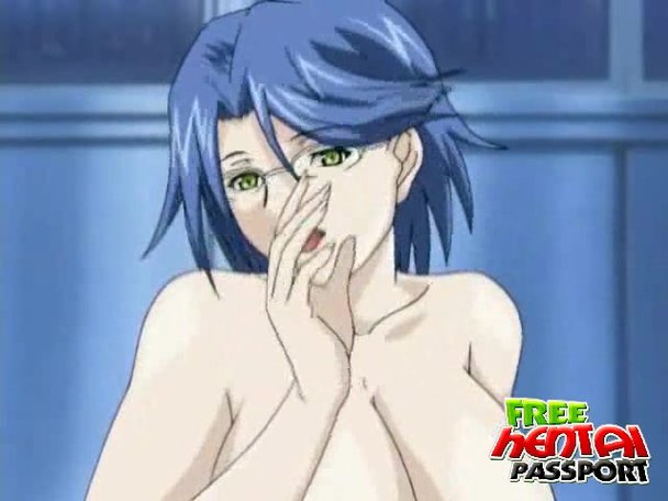 608px x 456px - Blue haired hentai bitch in glasses - Porn Video at XXX ...