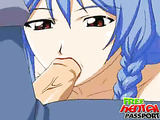 Blue haired hentai minx
