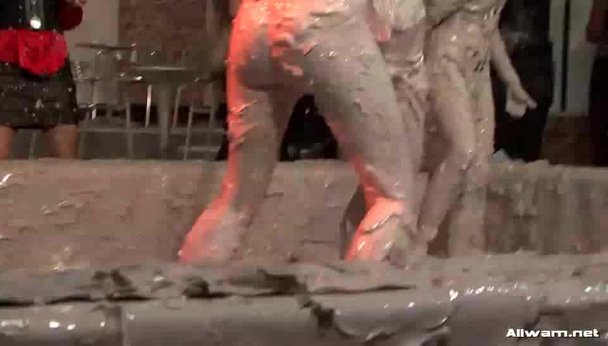 Lesbian mud wam wrestling