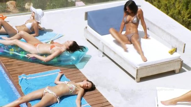 Lesbian Pool Orgy - Wet but wet lesbian orgy by pool side as five cute horny ...