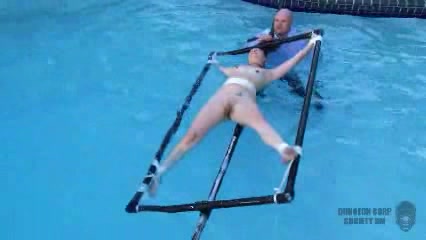 Blonde Girl Pool - Blonde girl is tied to a rotating device that dips in pool! - Porn Video at  XXX Dessert Tube